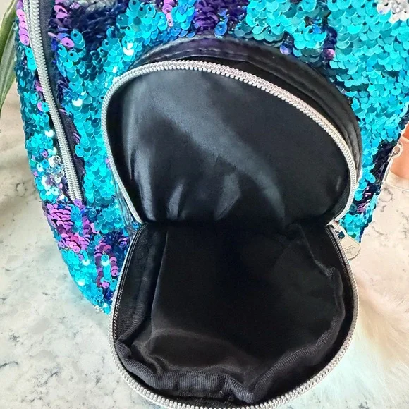 Justice Sequin Mini Backpack - Blue and Silver - Picture 4 of 10
